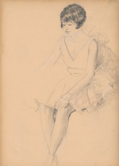Sitting Female Dancer by Ivan Zabota